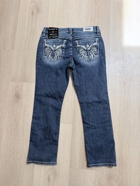 NWT Fleur by Miss Me Angel Wing Jeans Sz 12 31 Bling Embroidered Deadstock